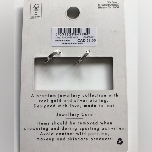 Liars & Lovers Crystal Spike Hoop Earrings NWT Silvertone - Picture 6 of 6